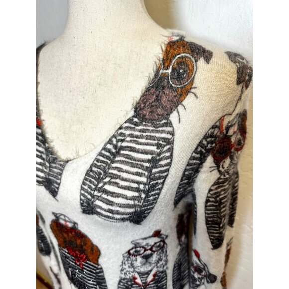 Tricotto XS Dog Print Sweater – Cute Novelty Graphic Pullover, Sailor Dogs, Cozy - Picture 5 of 8